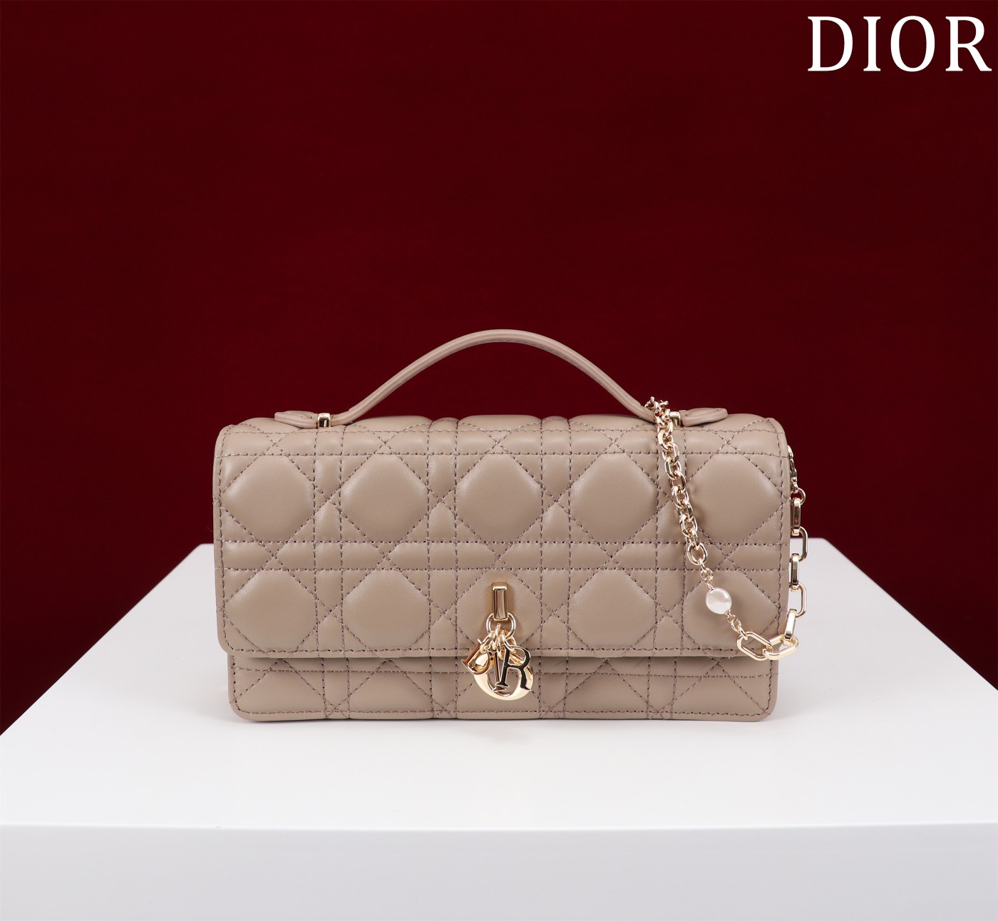 My Dior Mini Bag Beige Cannage Lambskin